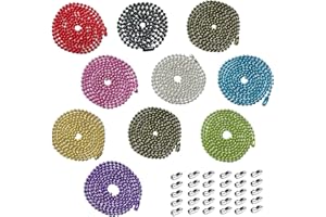 DEMON KILLER 10 Brins 60cm Chaîne à Billes en Acier Inoxydable avec 30 connecteurs de chaîne à Billes en Fer Inoxydable Chaîne Boule Fer pour la Fabrication de Bijoux Bricolage