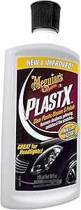 Meguiar's G12310EU Plast-RX Clear Plastic Cleaner &amp; Polish 296ml removes fine scratches, cloudiness &amp; stubborn oxidisation from headlights and clear plastics