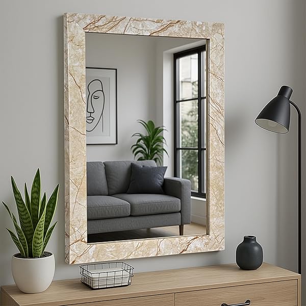 Buy Art Street Textured Design Decorative Wall Mirror, Wall