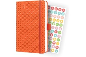 SIGEL J4118 Jolie Agenda semainier 2024, couverture rigide, 9,5 x 15 cm, 174 pages, orange
