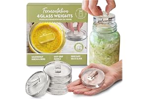 COUNTRY TRADING CO. Glass Fermentation Weights for Fermentation with Easy Lift Handles, Set of 4