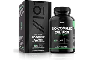 ALPHA01 Bio Complex Probiotische Kulturen - 60 Milliarden CFU - 17 Dehnungskomplex - 60 Kapseln - Ohne Zusatzstoffe - Glutenfrei