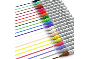Kassa Liquid Chalk Markers for Blackboards (20 Colours) - Chalkboard Marker Erases on Glass, Window, Black Board, Mirror - Chalk Pens Include Reversible Chisel & Bullet Tip