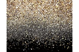 AIIKES Złote tło fotograficzne Bokeh, czarno-złote tło, ślub, rodzina, urodziny, przyjęcie, dekoracja noworodka, tło fotograficzne, rekwizyty studyjne, 11-547