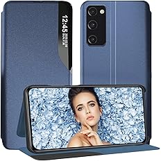 Riyeri Compatible With Samsung Galaxy S Fe 5g Smart View Flip Cover Leather Mobile Phone Cases Vintage Flip Mobile Phone Case Protective Cover For Samsung S Fe 5g Case Amazon De Electronics