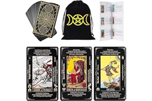 GEELBS Tarotkarten Deck mit Führerbuch Leinen Tragetasche.78 Klassische Original Tarotkarten für Fortune Telling Ideal für Anfänger bis Experten, mit Bedeutungen enthalten