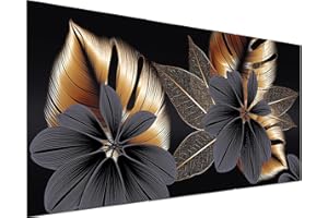 Aapxi Dipingere con i numeri, fiori per adulti, grandi immagini, 90x40 cm, tela senza pieghe, 4 spazzole in legno e vernice acrilica di alta qualità per decorazione della casa