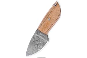 PERKIN Coltello damascato personalizzato con fodero in pelle – Coltello da zucca