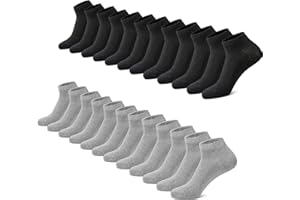 FALARY Chaussettes Hommes 12 Paires Basses Femmes Soquettes Courtes Sport Coton