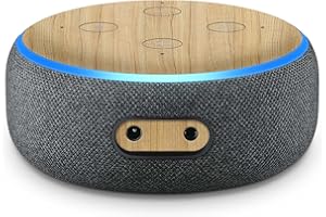 Skins4u Aufkleber Design Schutzfolie Sticker kompatibel mit Amazon Echo Dot 3.Generation Skin Cover Folie selbstklebend (Holz Eiche)