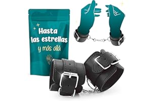 ByPlay Esposas Resistentes Cuero Sintético Ajustables Juguetes Adultos - Grillete Manos Disfraz Parejas Adulto