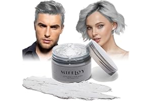 MIFELOY Silbergrau Haartönung Temporäre Haarfarbe 4,23 Unzen, Instant Hair Cream Mud Natürliche Frisur Pomade, Männer Frauen Styling Haartone Wax, Haar Wachs für Party Cosplay Halloween