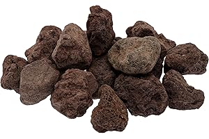 CAO C.A.O. - Roche Volcanique 3 kg – Pierre de Lave Naturelle pour Barbecue Gaz ou Électrique – Galets Réutilisables – Diffusion Homogène de la Chaleur – Écologique, Marron