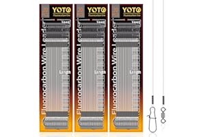 Guoyu Lot de 10/20 fils de pêche en fluorocarbone avec pivot et snap, fil 100 % fluorocarbone pour la pêche en eau salée et en eau fraîche, idéal pour la pêche en eau salée et en eau fraîche, idéal