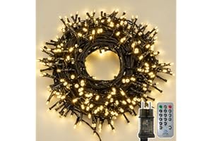 A.bigwhale 300 LED Lichterkette Außen, Lichterkette Außen Innen Strom Warmweiß 30m Lichterketten Weihnachtsbaum, IP44 Wasserdicht 8 Modi Weihnachtsbeleuchtung für Garten Hochzeit Weihnachten Party