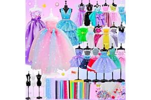 GOLMUD Kit di moda per ragazze Kit fai-da-te Creatività dei bambini Kit di arte e artigianato, Giocattolo educativo con 4 manichini Regali per ragazze di 6,7,8,9,10,11,12 anni e oltre, Regali per bambini