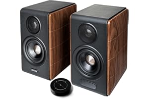 Edifier S880DB MKII Hi-Fi Bookshelf Speakers, Premium 2.0 Active Speaker System, 88W Hi-Res Audio Studio Monitor with LDAC BT5.3, USB-C/Coaxial/Optical/RCA Input Sub-Out for TV, PC, Turntable - Walnut