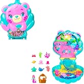 Polly Pocket bebekler ve oyun seti, Işıltılı Ada taşınabilir mini oyun seti, 1 mikro deniz kızı bebek, okyanus canlıları ve t