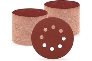 Huopueit 150 Pezzi Dischi Abrasivi 125 mm, grana 150 Carta Vetrata Abrasiva 8 fori per Levigatrice Orbitale Casuale (150 pezzi,grana 150)