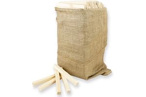 DELEGN Legnetti Accendifuoco di Abete 100% Naturale, Legna da Ardere Essiccata, per Stufa e Camino a legna, BBQ, 16 cm, 310 pezzi (2 SACCHI - 10KG)