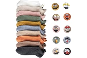 YELYAN 10 Paar Damen Socken,Mädchen Bunte Baumwolle Komfortabel Netter Cartoon Bestickte Lustig kurz Frauen Socken