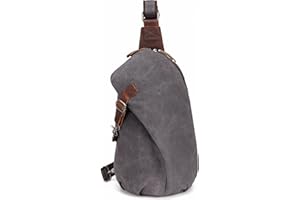 AOTIAN Waterproof Waxed Canvas Men's and Women's Small Sling Bags Backpacks For Hiking Biking Travel Outdoor Casual Chest Bags Gray