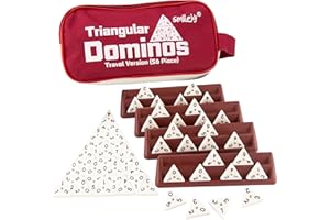 Smilejoy Dreieckiges Domino, dreieckige Domino-Fliesen mit Messing-Spinnern, Tischspiel für Kinder ab 7 Jahren, 56 Domino-Steine, klassisches Brettspiel, Mathematik-Fähigkeitstraining (2–4 Spieler)