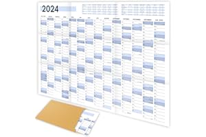 ERIK ANDERSON XXL Wandkalender 2024 groß (90x60cm) - Jahresplaner 2024 quer als Kalender für die Wand - Jahreskalender für 14 Monate mit Ferienübersicht - Kalender gefalzt für das Büro