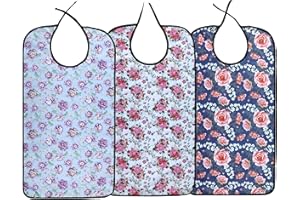 CACTIYE Bavoirs imperméables en tissu éponge pour adultes, personnes âgées et handicapées