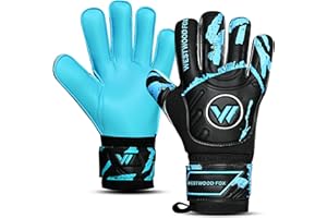 WESTWOOD FOX Guanti da portiere,protezione per le dita,guanti da portiere da calcio,bambini, ragazzi e adulti,