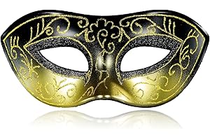 MYSEUNI 2025 Neue Goldene Herren-Maskenballmaske im venezianischen Retro-Stil für Cosplay, Halloween, Party, Karneval & Maskerade