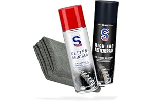 ‎DETAILMATE Motorrad Kette Reinigung & Pflege Bundle - Dr. Wack - S100 KettenreinigerI Motorrad-Kettenreiniger für O/X/Z-Ring + S100 High End Kettenspray 300 ml I Motorrad-Kettenöl+ 2x detailmate Mikrofasertuch