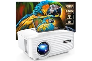 VIGPIL Mini Projector 9500 Lumens WiFi Projector Bluetooth 1080P Full HD Supported, Portable Home Movie Theater Projector, Compatible with iOS/Android Phone/TV Stick/HDMI/USB/AV/PS5