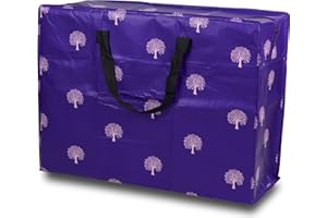 2x Enormous Jumbo XL Clothing Toys Home Laundry Storage Bag Made From Recycled Material. Really Big Extra Deep Massive Purple Tree Pattern Sorti Bag. 127 Litres. 54 x 74 x 32 cm (2 pieces)