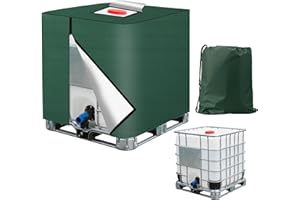 BUCOMTU IBC Tank Abdeckung1000L,420D IBC Container Abdeckung,IBC Abdeckung 1000L – UV-Schutzplane , Wetterfest & Staubdicht Mit Aufbewahrungstasche ( 120x100x116 cm) (Grün)