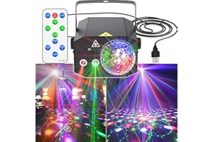 SPOOBOOLA Disco Lights, Party Light +Disco Ball 2 in 1 Party Lights Sound Actived DJ Lights with Remote Control for Disco Dancing Festival KTV Bar Club Birthday Party