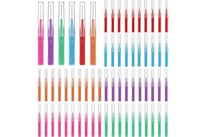 RAYITO 100 Pcs Interdental Brushes, 5 Sizes Soft Dental Brushes Toothpicks Dental Floss Brush Floss Sticks Dental for Braces Oral Cleaning(6 Colors)