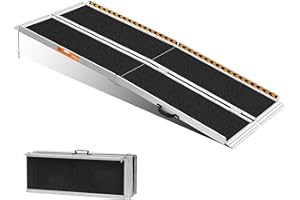 gardhom Wheelchair Ramp 6FT, Folding Ramps for Wheelchairs Portable Aluminum 362kg Capacity Wheelchair Ramp for Home Entrance Threshold Doorways