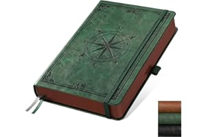 ‎AUTEMPO AUTEMPO Notizbuch Dotted A5, Leder Hardcover, 320 Seiten Bullet Dot Grid Journal, 100gsm Papier(14.5 x 21 cm), Skizzenbuch mit 1 Innentasche, Geeignet für Männer und Frauen, Dunkelgrün