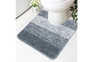 Famibay Tapis de bain avec découpe WC, antidérapant, lavable, tapis de salle de bain, tapis de toilette, tapis de salle de bain