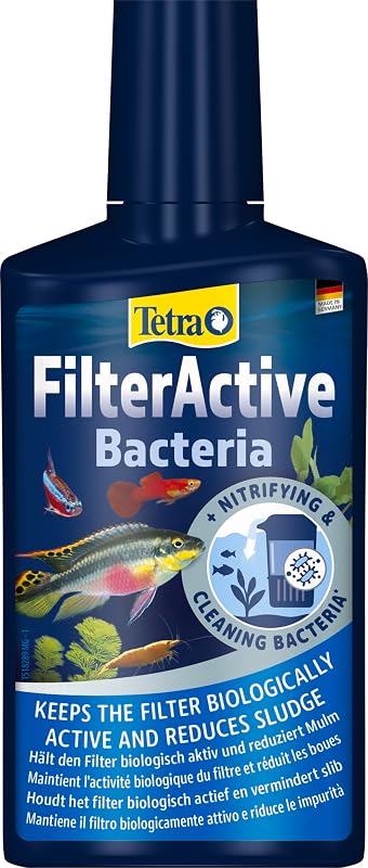 Tetra FilterActive Bacteria - 2in1 Mix aus lebenden Starterbakterien und schlammreduzierenden Reinigungsbakterien, hält den Filter biologisch aktiv und reduziert Mulm, 250 ml