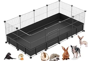 PILIN Recinzione metallica per conigli, gabbia metallica con tappetino impermeabile, montaggio fai da te di diverse dimensioni di gabbia metallica 30 x 38, 12 pezzi