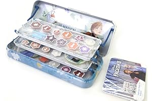 Markwins Disney Frozen Triple Layer Beauty Tin - Makeup Set for Kids - Fashion 3-Tier Colour Collection Tin with Makeup for Girls and Accessories - Gift for Girls