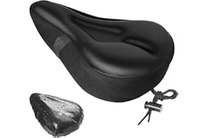 Lullu Funda Sillin Bicicleta Estatica Gel, Protector Sillín Bicicleta Silicona Asiento Cojín Suave Protección Bicycle Cushion Cover Comodo para Bici de Spinning, Montaña, Carretera y Urbana, 28x18cm