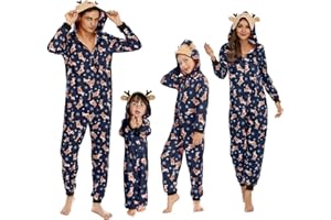 Dihope Pijama Navidad Familia Pijamas Navideños Mujer Hombre Niños Conjunto Ropa de Dormir de Navidad Pijama de Renos de Manga Larga Estampada para Papá, Mamá,Niños y Niñas