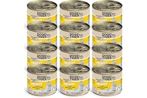 DOGS' N TIGER Dogs'n Tiger Adult, cibo per gatti, spirito libero, cibo umido per gatti con verdure fresche ricche di vitamine, pollo, salmone, senza cereali, zucchero, conservanti artificiali, 12 x 200 g