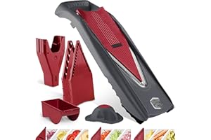 Coupe-Légumes Börner Vital (Starter Set) • 10 Styles de Coupe • Coupe Légumes avec Lame en Acier Inoxydable • Mandoline V avec Fonction Assaisonnement • Tranches, Juliennes, Dés