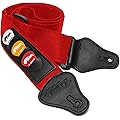 Tiger Sangle pour Guitare, Rouge, Taille unique