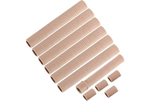 BLULU 8 Pièces Tube de Coussin d'Orteil Manchons d’Orteil de Taille Petite 6 Pouces de Long Protecteurs de Coussin de Cor en Gel Souple pour Cors, Ampoules, Callosités