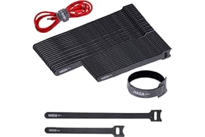HASA zone 100 Piezas Bridas Reutilizables para Organizador de Cables, Ataduras Cables (50 Pcs150x12 mm + 50 Pcs 200x12 mm), Sujeta Cables para Recoge Cables